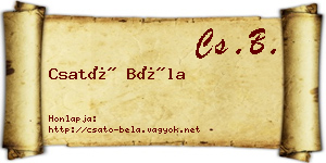 Csató Béla névjegykártya