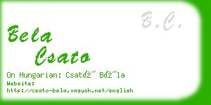 bela csato business card