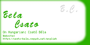 bela csato business card
